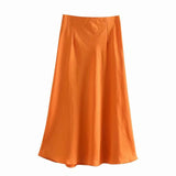 Spring 2025 New Tight Waist Simple Set Solid Color Lirt Solid Color Half Body Skirt