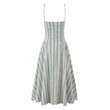 BSK&TRAF Women's Clothing In The Autumn Of 2025 New Holiday Wind-Print Three-Dimensional Steel Ring To Folded Dress
