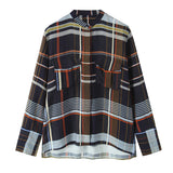 New Fall Plaid Pocket Shirt 8380033 Trousers 8370033 Set