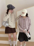 Sweet Bow Knot Hollow Casual Knitted Cardigan Girl New Galow Age Reduction Top
