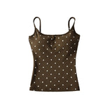 Wave Point Sling Small Vest Woman 2026 Summer New Hottie Style With Chest Cushions Bare Back Bottom Top