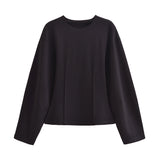 Autumn New Double-Sided Round Collar Blouse 3641859 Elastic Casual Trousers 3641860