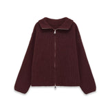 Spring New Striped Double Zipper Knitted Shirt Jacket
