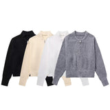 Women's French Zipper Knitting Bomber Jacket 2142207 803