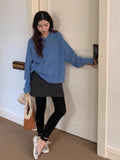 Large-Size Hooded Knitted Sweater Women 2025 Early Autumn And Winter New Fat Mm Korean Version Of Loose Thin Tat-Bottom Shirt