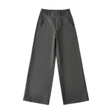 Old Money Wind Straight Broad-Legged Suit Pants Women's New Autumn Simple Temperament Thin High-End Sense Casual Trousers