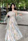 2026 New Design Hanging Neck Sling Skirt Large Size Cardigan Dress Set Beautiful Women's Clothing