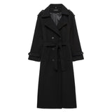 BSK&TRAF Women's Clothing Fall 2025 Classic British Hair This Double Buckle Wind Coat Coat