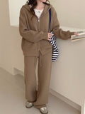 Women's Lazy Windy Loose Clotch Knitted Set Women's Korean Fashion Casual Sweater Cockigans Two-Sleeve
