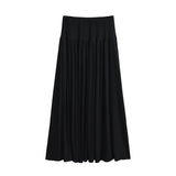 The Feeling Of Thin A-Word Half-Body Skirt Autumn 2025 New Gentle Wind Temperament With High-Waisted 100-Folded Skirt