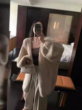 Korean Candy Color Lazy Lantern Knitted Sweater Coat Women's Autumn And Winter New Loose Soft Open-Door Sweater Top