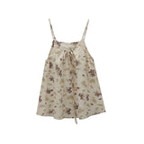 2026 Summer New Sen With Sweet Loose Lazy Wind Chopped In The Long Sleeve Vest Sleeveless Print Top