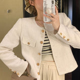 Small Fragrant Coat Women's Clothing Golden Spring And Autumn 2026 New French Short High-End Feel Fried Street Temperament Top