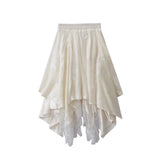 French Heavy Industry Embroidery Bow Irregular Lace Knitted Skirt Women Autumn And Winter High-End Fairy Dress