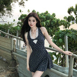 French Pure-Style Sleeveless Fake Two Lace Splicing Broken Flower Dress Dress Female Design Feeling Waist Skirt Summer