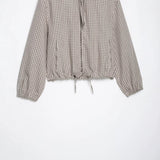 New Autumn Casual Loose Lattice Hooded Jacket 6318010