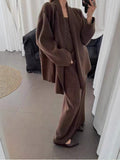 Autumn And Winter With A Set Of Women's Languid Style High-End Sense Knitted Shirt Jacket Skirt Two Sets