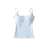 Wave Point Sling Small Vest Woman 2026 Summer New Hottie Style With Chest Cushions Bare Back Bottom Top