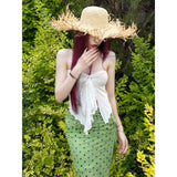 Holiday Storm Dots Hip Skirt Bra Slings Vest Women Summer Skirt Two Sets Of Hot Girls Sexy
