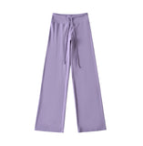Hooded Yoga Zipper Coat Women 2026 Spring And Autumn New Solid Dress + Rope Straight Trousers Set