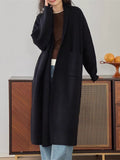 Long Sweater Cardigan Coat Women's Autumn And Winter Lazy Wind Loose Soft Glutinous Thick Warm Knitted Coat