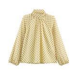 Spring New Wave Point Printing Neckline With Shirt 2075103107