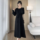Autumn And Winter French Retro Knitted Dress Female New Fashion Temperament To Show Thin Long Bottom Sweater Skirt