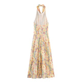 BSK&TRAF Women's Clothing Autumn 2025 New French Holiday Flower Print Dress 3830843