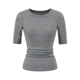 Pure Hottie Temperament Shoulder-To-Shoulder T-Shirt T-Shirt Girl Summer New Slimming Inside The Hot Girl Short-Sleeved Top