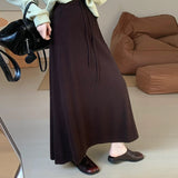 Autumn And Winter Keep Warm Comfortable Knitted Half-Dress Woman 2025 New Korean Version Of High-Rise Thin Medium-Long Skirt Half Skirt