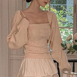 Autumn And Winter New Temperament Repair Knitted Sling Sling Vest + Korean Long Sleeve Open-Shirt Show Two Sets Of Women