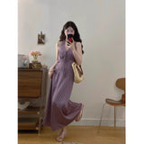 Large Size Women's Clothing Hanging Neck Sling Dress Summer French Holiday Storm Dress Fat MM Thin Dress