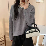 Large-Size Hooded Knitted Sweater Women 2025 Early Autumn And Winter New Fat Mm Korean Version Of Loose Thin Tat-Bottom Shirt
