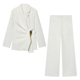 BSK&TRAF Women's Summer 2026 New Buckle-Dressed Suitge 9363590 Straight Trousers 9350590