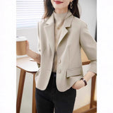 Spring And Autumn 2025 New Temperament Blazer Women's High-End Design Sense Simple Casual Suit Women