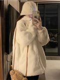 Korean Milk Fufu Lamb Woolen Hooded Cotton Coat Women Winter Thicken Loose Lanterned Cotton Coat Tide