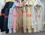 Autumn And Winter Soft Imitation Water Velvet Hooded Knitted Cardigan Women's Style Lazy Style Loose Long Thick Sweater Coat