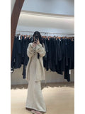 Autumn And Winter New Lazy Wind Loose Long Open Qiu Sweater With Medium Long Skirt Three-Piece Set Of Women