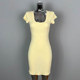 8 Color Optional] V-Neck U-Neck Short-Sleeved Dress Tight Body Thin-Handed-Butled To Show Body Pure Desire Short Skirt
