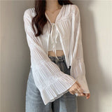 2026 Sunscreen Hooded Women's Summer New Thin Lace Open Shirt Slings Taulet T-Shirt Tide