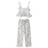 BSK&TRAF Women's Clothing 2026 Summer New Fashion Babes Lotus Floss Hanging Slings Set