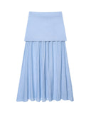 Summer New Undecorated Knitted Vest Knitted Folding Splicing Skirt Set