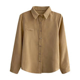 2025 Shirt Women Autumn Spring New Casual Long-Sleeved Hair Shirt Design Small Coat Top Woman