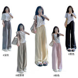 Apricot Yamamoto Broad Leg Trousers Women 2025 Summer New Gentle Wind High-Waist Loose Display Thin Lazy Casual Pants