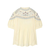 Spring New Embroidery Round Collar Collar Loose Top 5770025