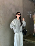 Early Autumn Gray Baseball Suit Jacket Women 2026 Spring And Autumn New Burst Small Loose Jacket Early Autumn Short Top