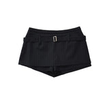 2025 Summer New Sexy Hottie Retro Stripe Bag Hip Skirt Anti-Light A Word Half-Dress Skirt Girl