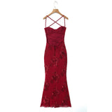 BSK&TRAF Women's Summer 2026 New French Fashion Heavy Industry Fish Bone Steel Embroidery Dress Suspension