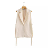 Hot Sales Spring 2025 New T-Shirt Decorated Open Fork Vest Suit Vest