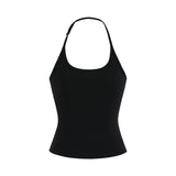 Ballet Style Bottom Hanging Neck Sling + Long Sleeve With Open Shirt + Lateral Waist Hanging Micro-Horn Pants Three-Piece Set Of Women